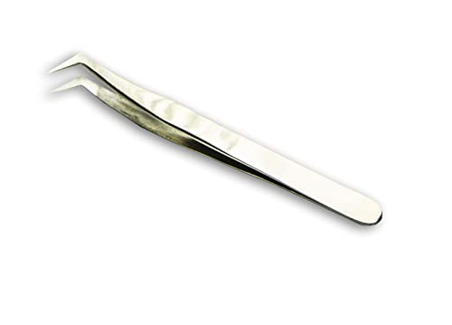 HURON Precision Tweezers, 90 Degrees Micro, 4.5 In (1/3/10 pc) (1 pc) - style: 90 Degrees Micro