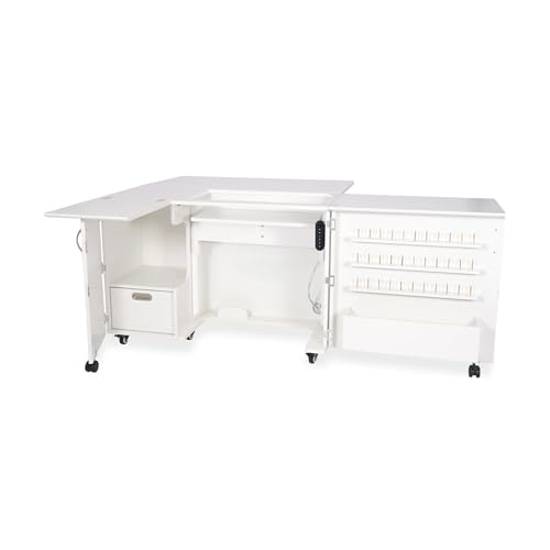 Arrow Sewing Wallaby Dual Rail Electric Sewing Cabinet, Ash-White