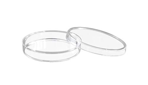 EISCO 10PK Disposable Petri Dish with Lid - Sterile - 35x15mm - Polystyrene - Triple Vented - Transparent