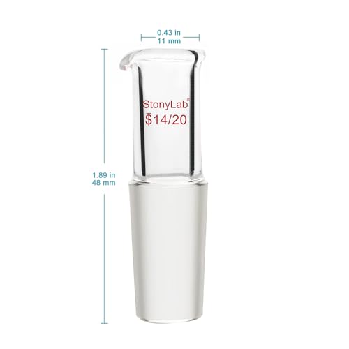 stonylab Borosilicate Glass Liquid Pourout Adapter, with 14/20 Inner Joint, for Laboratory Applications - size: 14/20 Joint