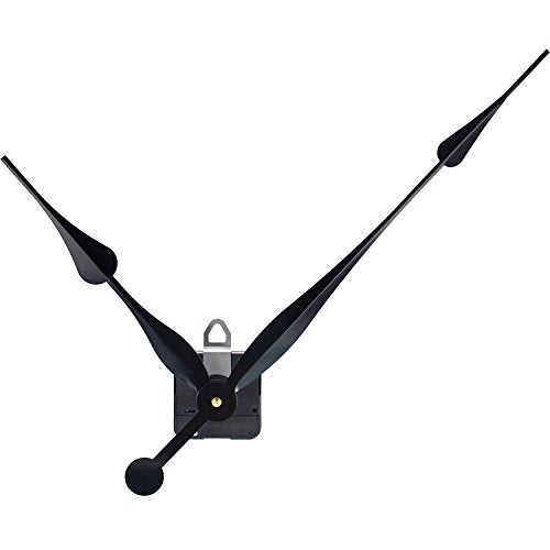 Hicarer High Torque Quartz Long Shaft Clock Mechanism Replacement with 12 Inch Long Spade Hands Clock Movement Replacement Motor for DIY - color: Black