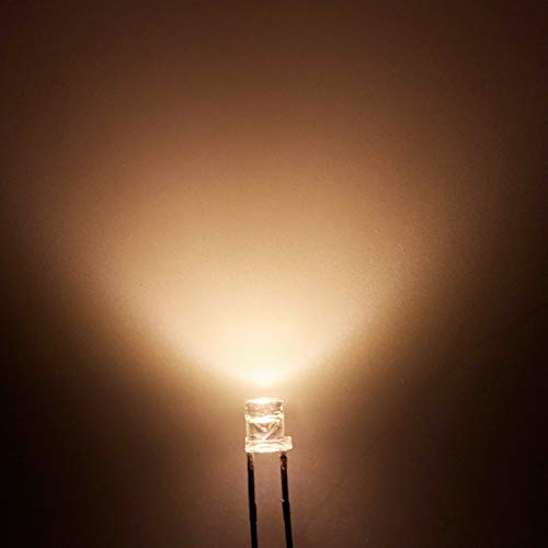 CHANZON 100 pcs 3mm Warm White LED Diode Lights(DC 3V 20mA) - color: H) Warm White (100pcs)