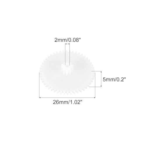 MECCANIXITY 30 Pcs Plastic Gears 50 Teeth Plastic Motor Gear Model 50102A Reduction Gear for RC Car Model DIY Robot (White, Module 0.5) - style: 50 Teeth