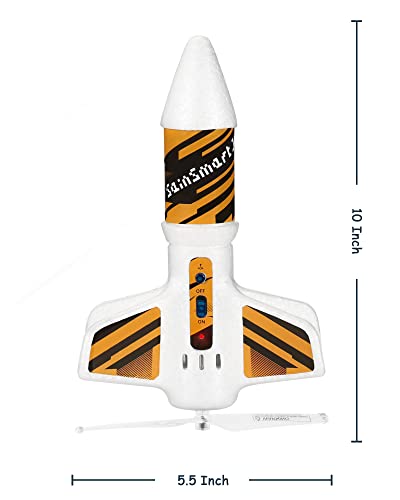 SainSmart Jr. Rocket Launcher for Kids - Motorized Air Rocket Launch up to 200 ft, Safely Land with Parachute, Self-Launching Outdoor Toy, White - style: Unique White