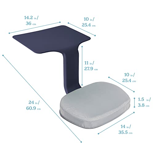 ECR4Kids The Surf Portable Lap Desk with Cushion, Flexible Seating, Navy, 10-Piece - color: Navy
