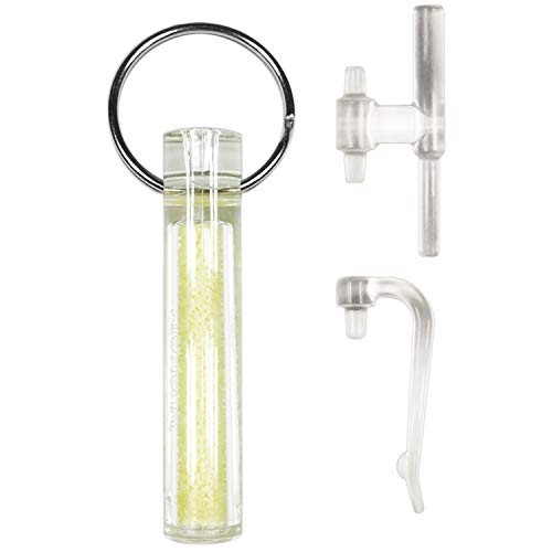GEAR AID Ni Glo 2” UV Rechargeable Glowing Keychain – Multi-Purpose Glow-in-the-Dark Accessory for Camping - color: Clear, size: 2 Pack