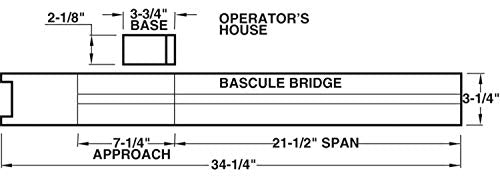 Walthers Cornerstone Operating Single-Track Railroad Bascule Bridge 933-3070 HO Scale Model Railroad - Structure Kit - style: Operating Single-Track Railroad Bascule Bridge
