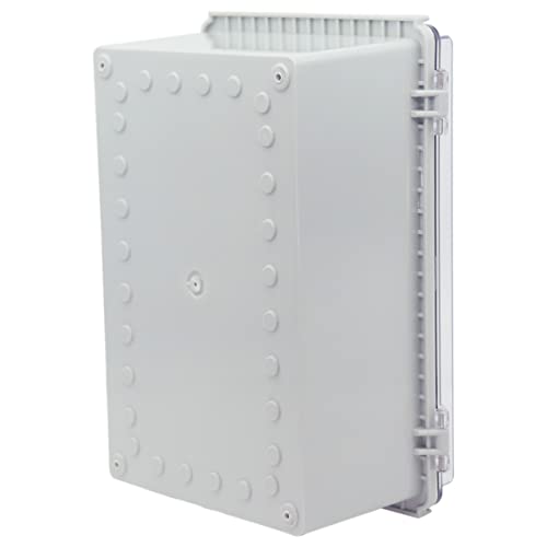 Zulkit Junction Box ABS Plastic Dustproof Waterproof IP67 Electrical Boxes Hinged Shell Outdoor Universal Project Enclosure Grey Clear Cover, Stainless Steel Buckles 10.2 x 6.3 x 3.9 Inch - size: 10.2"x6.3"x3.9" TC k