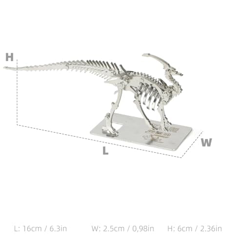 Mechanical Parasaurolophus 3D Metal Puzzle 3D Metal Model Kits DIY Mechanical Fine Assembly Model Suitable for Adults and Teenagers, Enhance Hands-on Ability, Creative Decorations - color: 02.parasaurolophus