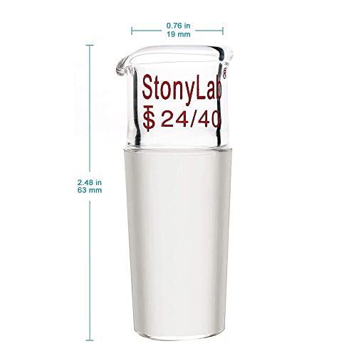 stonylab Borosilicate Glass Liquid Pourout Adapter, with 24/40 Inner Joint, for Laboratory Applications - size: 24/40 Joint