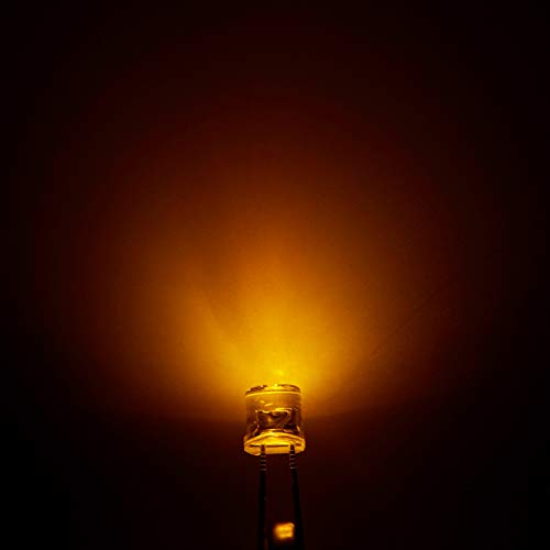 CHANZON 100 pcs 5mm Yellow Flat Top LED Diode Lights (DC 2V 20mA) - color: E) Yellow (100pcs)