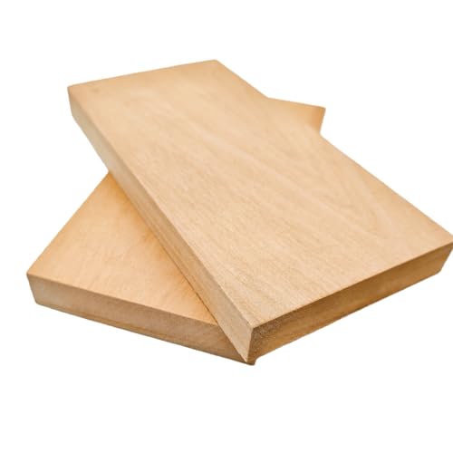 2PCS Unfinished Basswood Blocks for Crafts, Wood Craft Panels for Art, Engraving, Painting, DIY Projects, Chip Carving, Fretwork (7.87 x 3.93 x 0.78 in) - size: 7.87 x 3.93 x 0.78 in