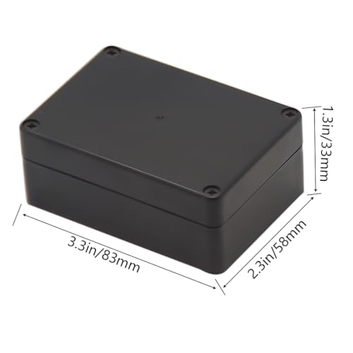 Junction Box, Zulkit Project Box IP65 Waterproof Outdoor Box ABS Plastic Electrical Boxes Electronic Enclosure Black 3.27 x 2.28 x 1.30(Pack of 4) - size: 3.27” x 2.28” x 1.30”(Pack of 4)
