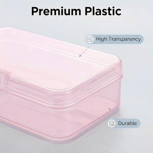 LJY 28 Pink Plastic Boxes, 3.3 x 2.2 x 1 in for Beads - color: Pink, size: 3.3 x 2.2 x 1 inch