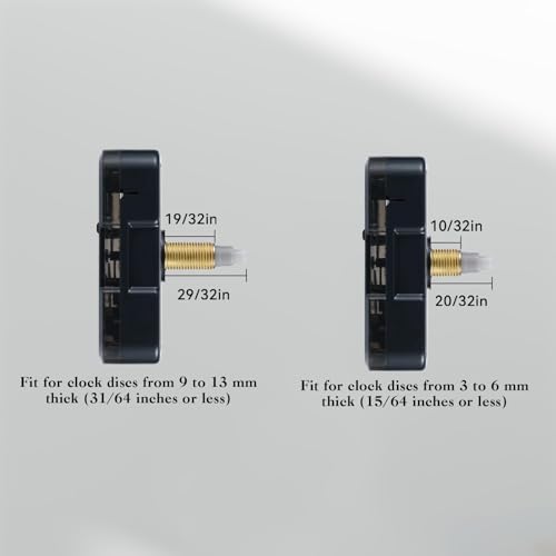 Roymnie 2Pcs Clock Mechanism Replacement Kit Battery Operated Silent - size: 16mm+22mm