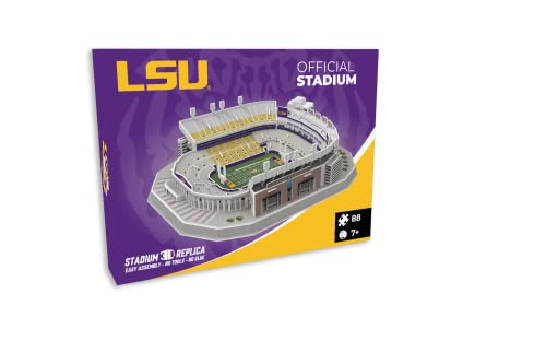 Pro Lion 3D Jigsaw Puzzle of Tiger Big Stadium Construction Building Kits - 88 Pieces | LSU Tigers Football League Gifts for Boys, Adults, Men & Kids Aged 7+ | Puzzles Games Kit for Creative Fans - color: Lsu Tiger Big Stadium