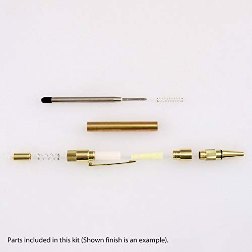 Legacy Woodturning Gear Click Pen Kit - Variety, 8 Pack, Includes 4 Gold, 2 Chrome, 2 Gun Metal, Woodworking Project Kit
