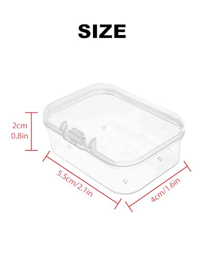 LJY 60 Clear Plastic Boxes, 2.1 x 1.6 x 0.8 in for Office Supplies - color: Clear, size: 2.2×1.6×0.8 in