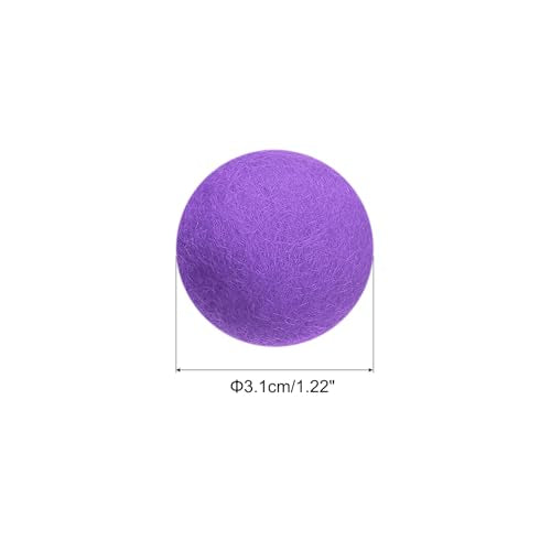 PATIKIL Wool Felt Balls Beads Wool Felting Pom 3.1cm 31mm Purple for Home Crafts Handcrafts Project DIY Pack of 10 - color: Purple