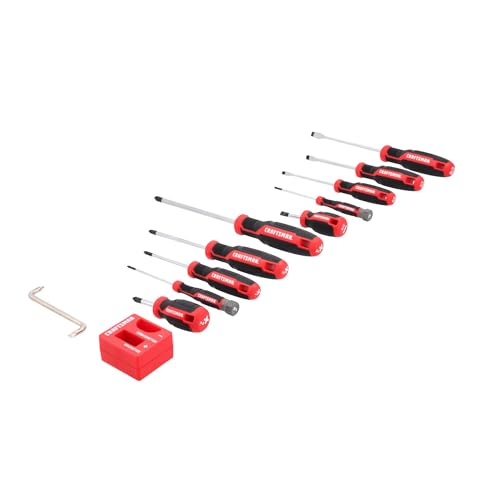 CRAFTSMAN Screwdriver Set, 12 Pc, Includes Flat Head and Phillips Screwdrivers, Offset, Magnetizer/Demagnetizer (CMHT65130) - style: New Version