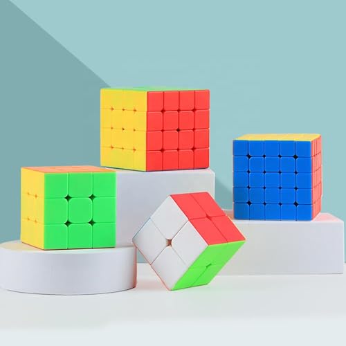 Speed Cube Set, Meilong 2x2 3x3 4x4 5x5 Stickerless Speed Cubes Bundle with Gift Box (2-5 Speed Cube Set) - style: 2x2 - 5x5 speed cube set