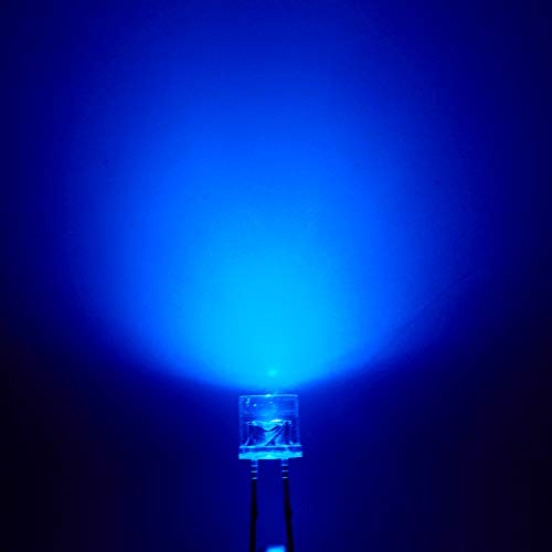 CHANZON 100 pcs 5mm Blue Flat Top LED Diode Lights (DC 3V 20mA) - color: D) Blue (100pcs)