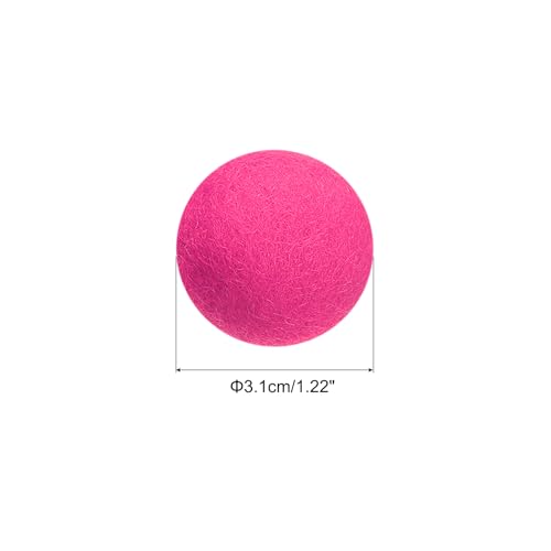 PATIKIL Wool Felt Balls Beads Wool Felting Pom 3.1cm 31mm Rose Red for Home Crafts Handcrafts Project DIY Pack of 10 - color: Rose Red