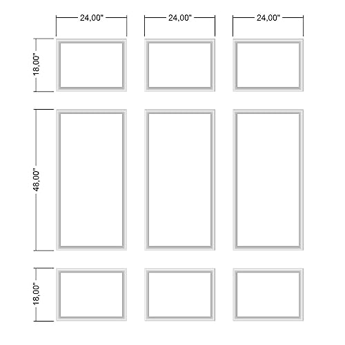 Birdeco Wall Molding Kit, Pre-Cut Paintable Moulding Trims, Easy Installation, Ready to Assemble Wall Molding Kit Trim for Accent Interior Decor, Total 9 Frames (Not Peel & Stick)