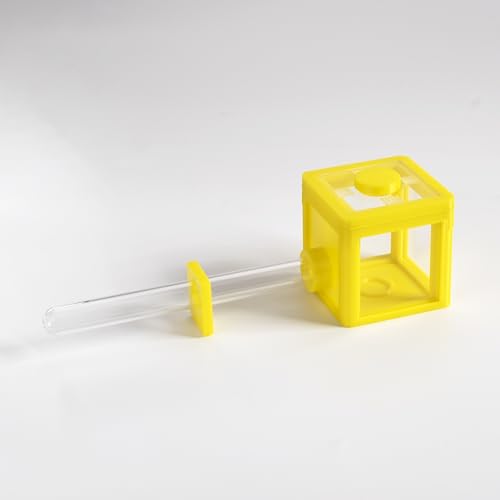Glass Test Tube Ant Farm Set, 5-Color Housing Cubes with Formicarium, Scientific Observation Kit, 15x150mm Tubes, Educational Colony Habitat for Students (Yellow) - color: Yellow