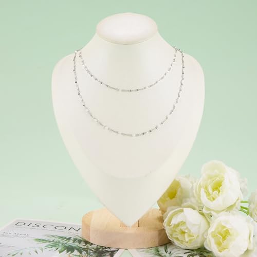 UMAOKANG White Enamel Chain for Jewelry Making Stainless Steel Lip Chains - color: Steel-White