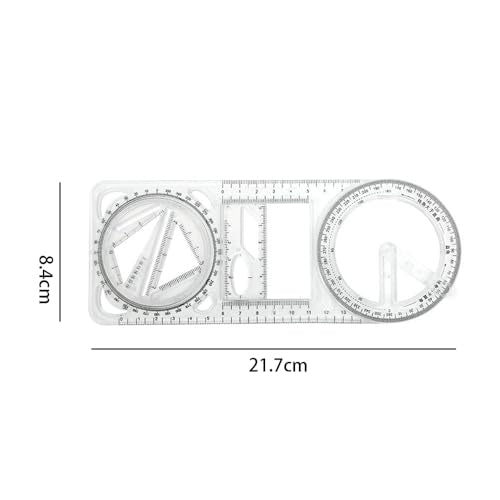 Multi-Functional Math Drawing Ruler - 1pc Geometric Triangular Ruler with Protractor Function