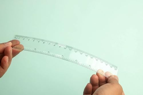 Student Geometry Ruler Set 20cm - 4 PCS Transparent Math Tools (Straight Ruler+2 Triangles+Protractor) - Durable Plastic School Supplies for Classroom