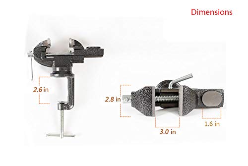Table Vise Home Vise Clamp-On Vise, 3.0" black - size: 3.0" black