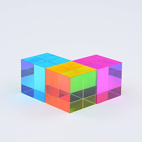 CMY Cubes The Y Cube (30mm) - Yellow Hue Cube - Optical Color Cube - Diamond Polished - Teaches Subtractive Color Mixing - Educational, Scientific, Physics & Kinetic Art Desk Object