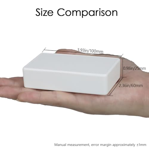 LeMotech Project Box 5 Pieces ABS Plastic Electrical Project Case Small Junction Box for Electronics White 3.94 x 2.36 x 0.98 inch (100 x 60 x 25 mm) - color: 5 pieces, size: 3.94"x 2.36"x 0.98"