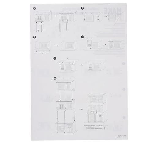 Make Market DIY Miniature Townhome Kit, 1:12 Scale Unfinished Plywood House, Natural, 30" Height, 21-Piece Set