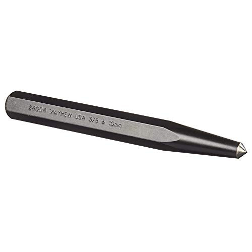 Mayhew Tools 24004 Center Punch, 3/8" - 10 mm x 6-1/4", Black Oxide Finish - size: 3/8" - 10 mm x 6-1/4"