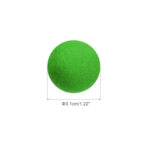 PATIKIL Wool Felt Balls Beads Wool Felting Pom 3.1cm 31mm Green for Home Crafts Handcrafts Project DIY Pack of 10 - color: Green