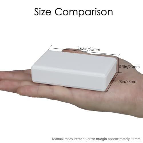 LeMotech Project Box 5 Pieces ABS Plastic Electrical Project Case Small Junction Box for Electronics White 3.62 x 2.28 x 0.90 inch (92 x 58 x 23 mm) - color: 5 pieces, size: 3.62"x 2.28"x 0.90"