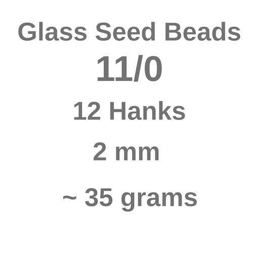 11/0 Glass Seed Beads, 12 String Hanks, Small Craft Beads, 2 mm (Mint Green) - color: Mint Green