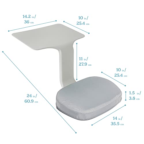 ECR4Kids The Surf Portable Activity Lap Desk with Cushion, Flexible Seating, Light Grey, 10-Piece - color: Light Grey
