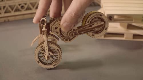 WOODEN.CITY Motocross 3D Puzzle for Adults - Hobby Kit to Build Your Own Wooden Bike - 3D Model Motorcycle Kit - Wood Model Kit