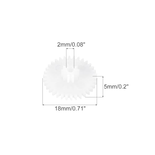 MECCANIXITY 30 Pcs Plastic Gears 34 Teeth Plastic Motor Gear Model 34102B Reduction Gear for RC Car Model DIY Robot (White, Module 0.5) - style: 34 Teeth