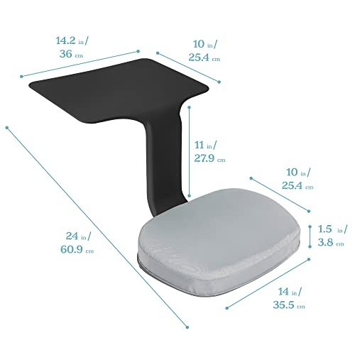 ECR4Kids The Surf Portable Lap Desk with Cushion, Flexible Seating, Black, 10-Piece - color: Black