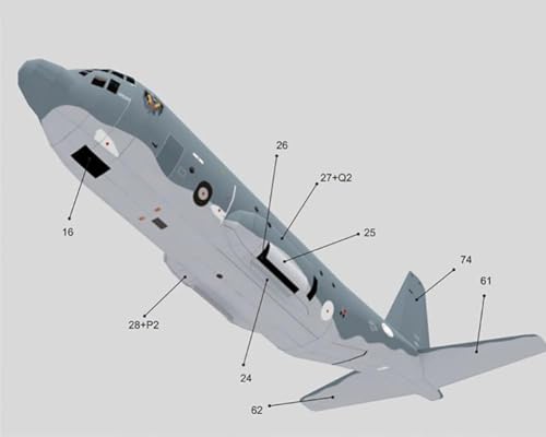 Lockheed AC-130U Ghost Gunship Paper Model Kit, 1:100 Scale DIY Aircraft Craft Kit, Unassembled Paper Airplane Model