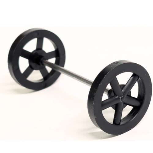 MINISCIENCE.COM 50 Pairs of Plastic Front Wheels with 1/8" Axle Rods – Educational Robotics & Mechanical Kit (50 Wheel-Axle Pairs Set)