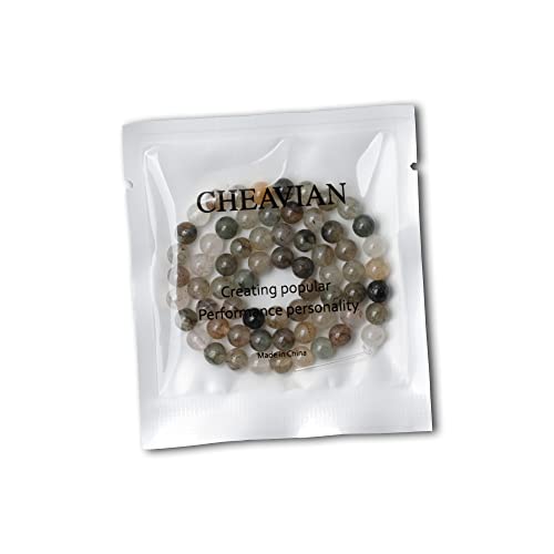 60PCS 6mm Natural Green Phantom Crystal Round Loose Beads for Jewelry Making 1 Strand 15" - color: Green Phantom, size: 6mm