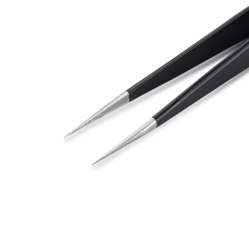 Huron Tweezers, Straight Hollow Point 4.9" (1/3/10 pc) (1 pc) - style: Straight Hollow Point, 4.9"