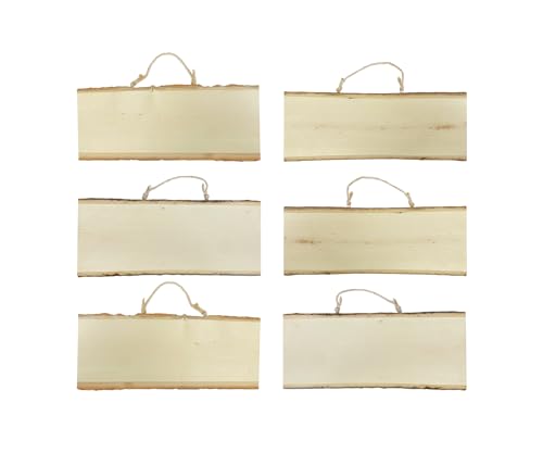 6-Pack Wood Signs Basswood Rectangle Plaque Wooden Slice for Crafts Burning Carving (6x14x0.42In) - size: 14 in