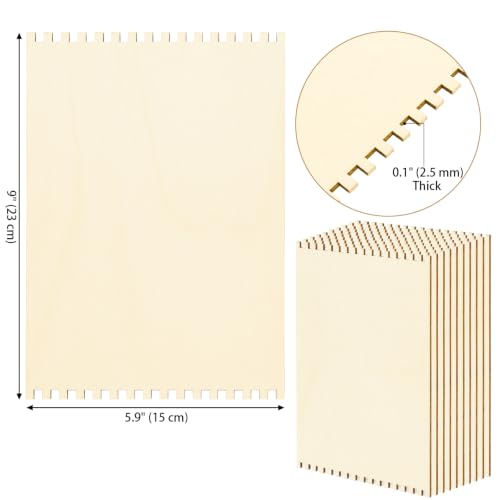 Tosnail 20 Pack Beginners Wooden Looms, 5.9 x 9 Inches Notched Weaving Loom for Adults, Darning Beading Boards, Basket Weaving Tools Kit for Crafts Project, Knitting, Sewing, Crochet
